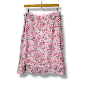 Christopher & Banks Chiffon Midi Skirt Size 12 Ballet Pink Lined Flowy Feminine